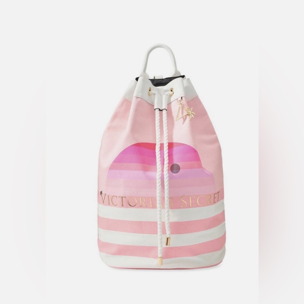 Victoria's Secret Pink and White Striped Bag
